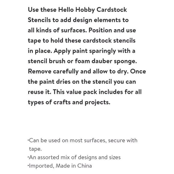 Hello Hobby Cardstock Stencils 8 Sheet Pack 11 Modern Design Be Kind Laugh 12" - Picture 4 of 5
